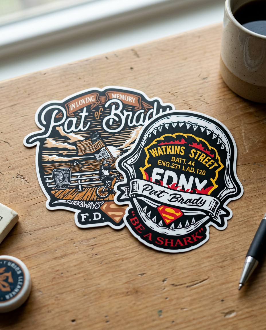 FF PAT BRADY MEMORIAL STICKER PACK - LIMITED TIME ONLY - WHILE SUPPLIES LAST.